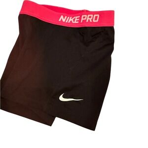 Nike Women's Black and Pink Pro Shorts